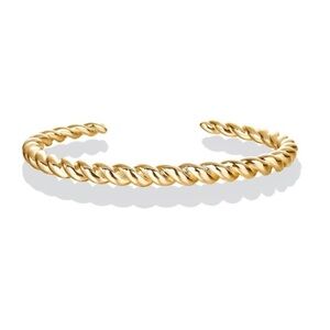 Gold Plated Croissant Rope Twist Bracelet for your stack ✨